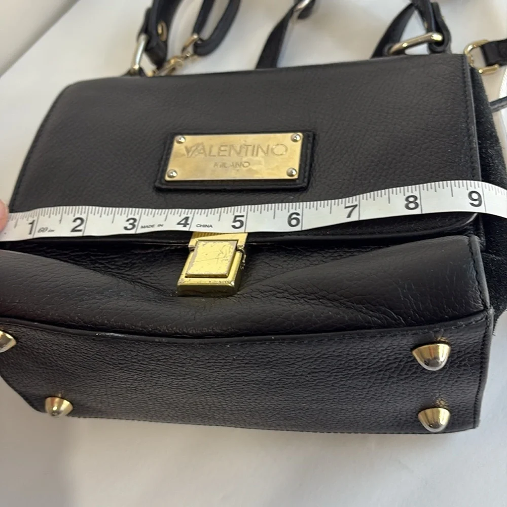 Valentino Amelie Black Leather Handbag